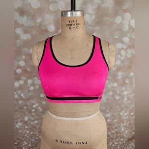 New Balance Size XXL Medium Impact Sports Bra Hot Pink & Black